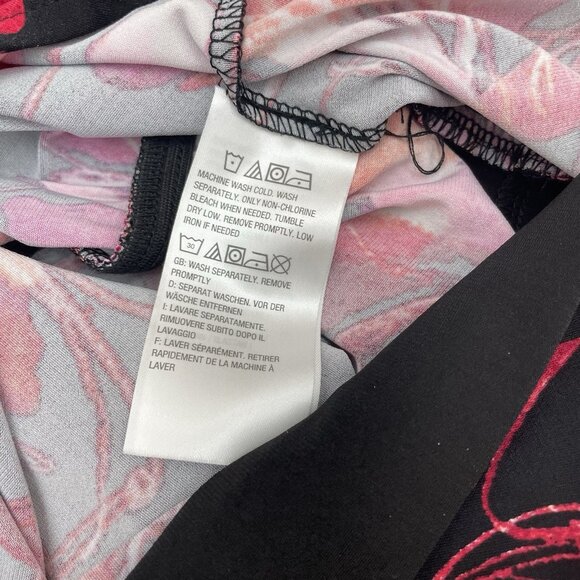 Susan Graver Jumpsuit Liquid Knit Floral Wrap Wide Leg Black Womens M Petite - Picture 8 of 14